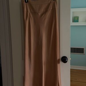Free People Gold Satin Maxi Skirt